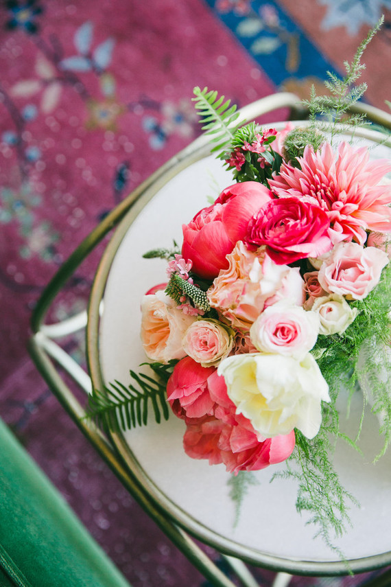 Colorful peony bouquet