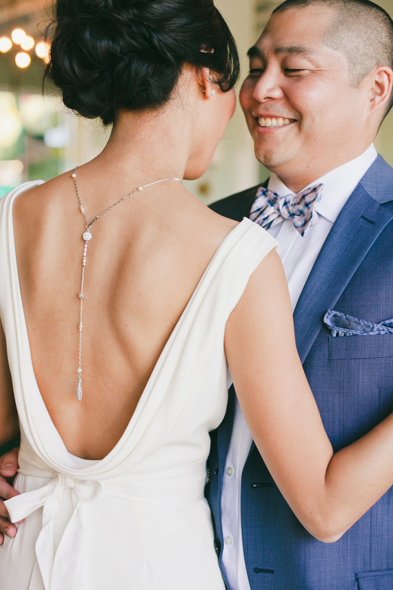 Low back wedding dress