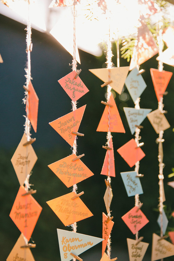 Geometric escort cards Inspiration
