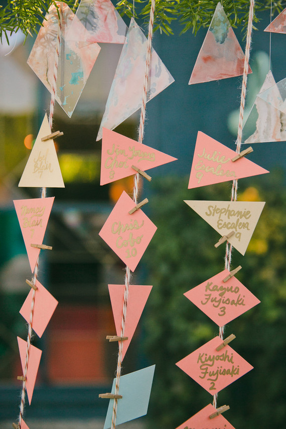 Geometric escort cards