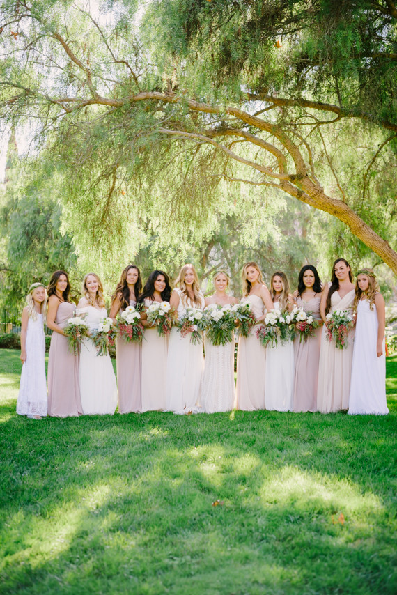 Neutral bridesmaid dresses