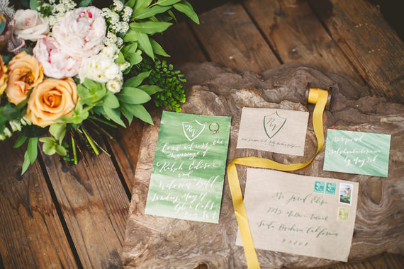 Watercolor wedding invitations