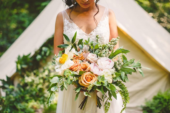 Golden rose bridal bouquet