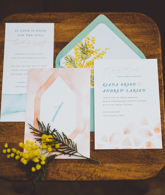 Watercolor wedding invitaton