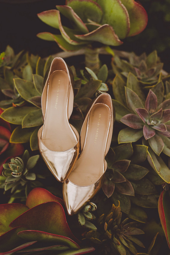 Gold wedding shoes
