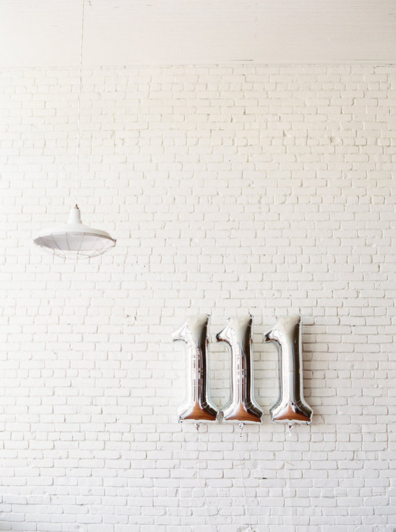 Silver number balloons