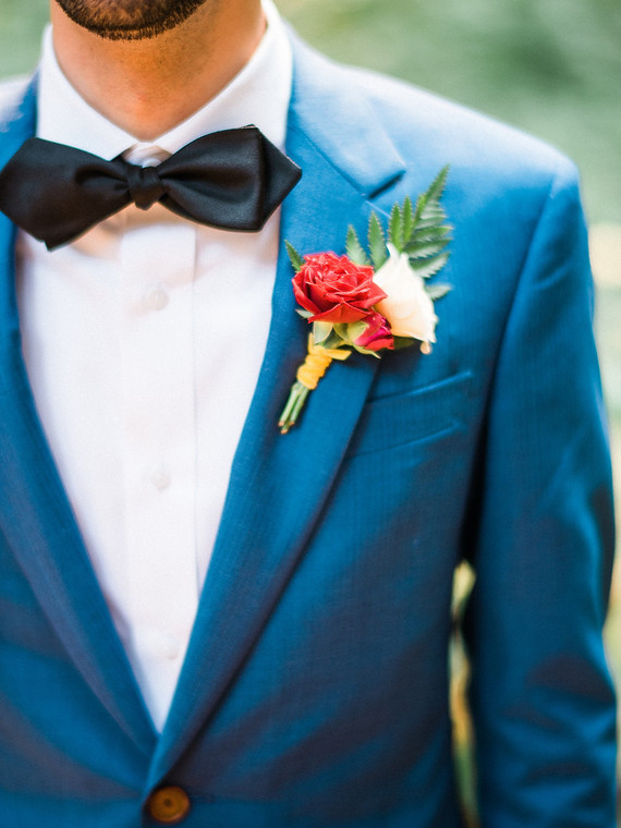 Blue grooms suit