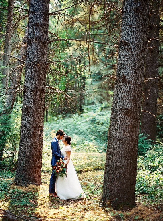 Wedding portraits in the woods