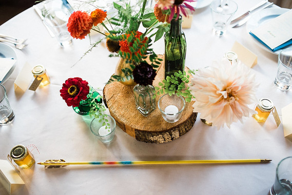 Rustic wedding tablescape