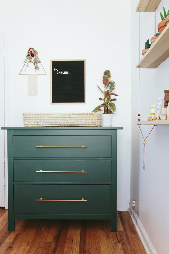 diy green changing table