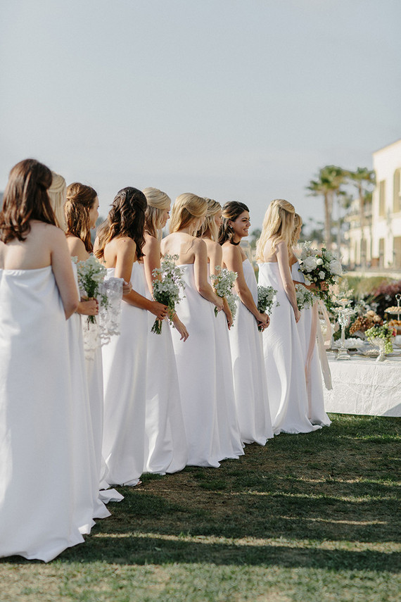 White bridesmaid dresses Inspiration