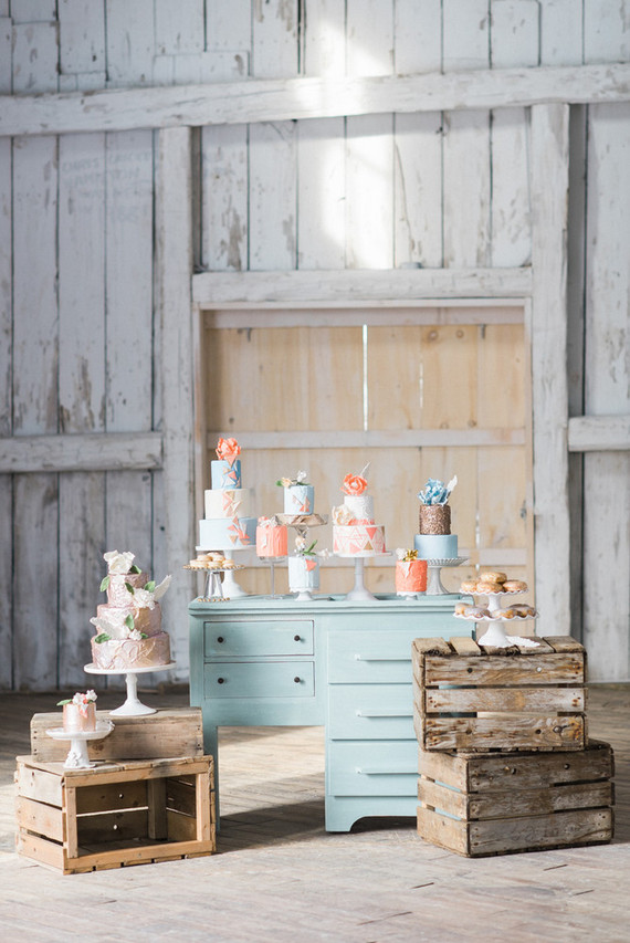 Modern geometric cake display
