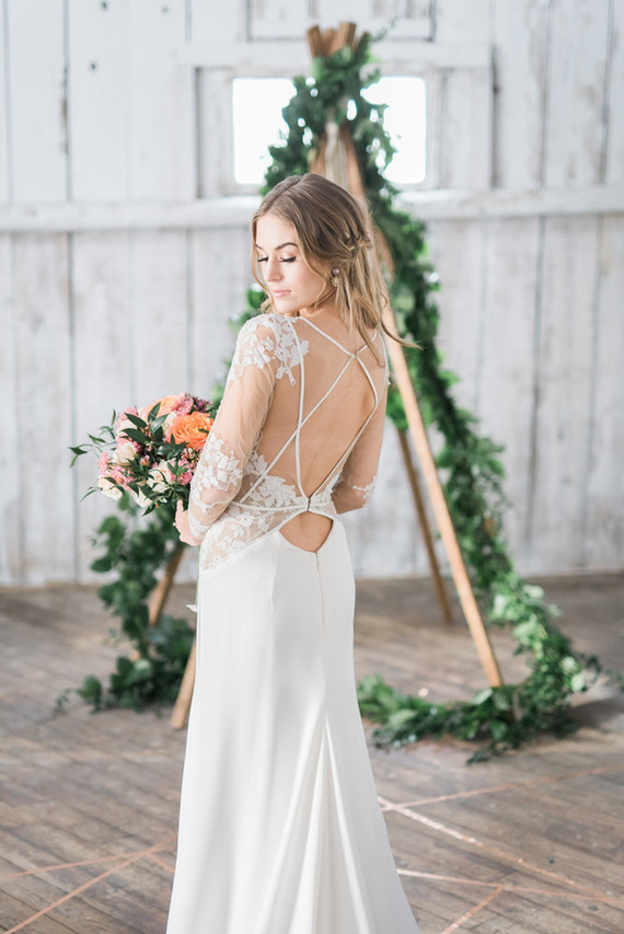 Open back wedding gown