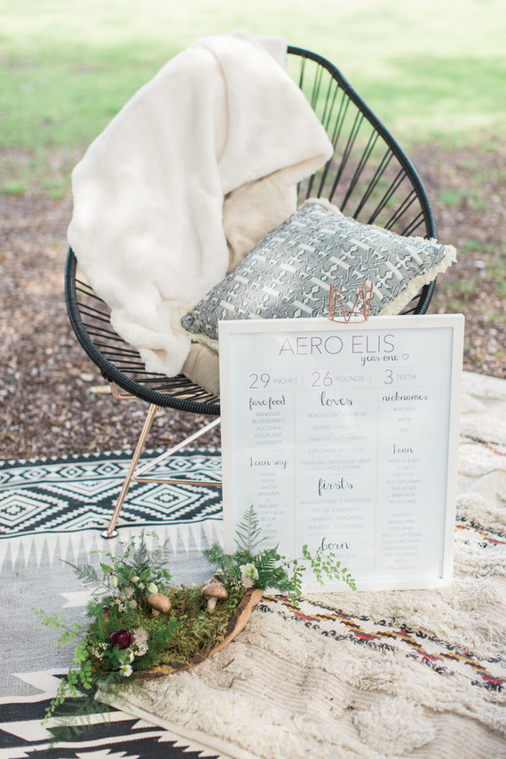 modern camp themed 1st birthday