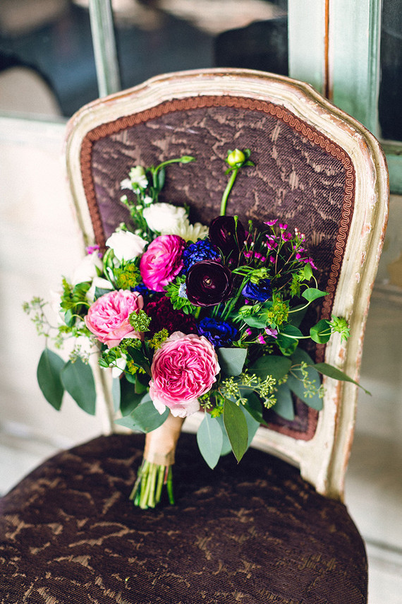 Pink and purple bridal bouquet