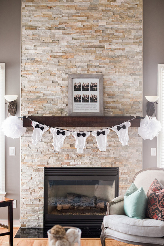 black and white baby shower