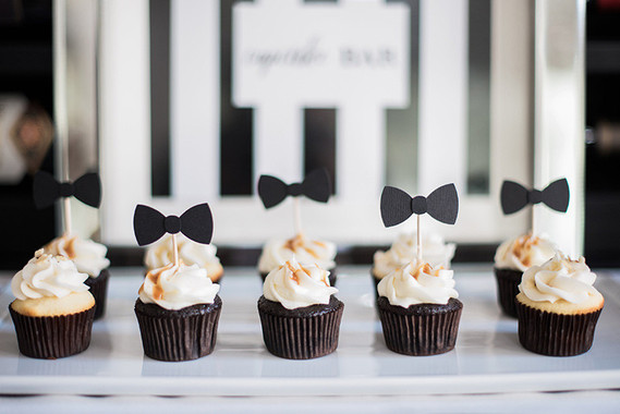 black and white baby shower