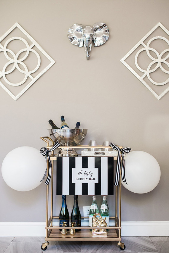 black and white baby shower