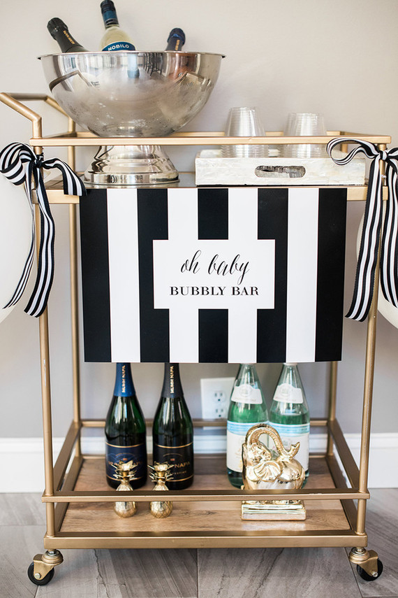 black and white baby shower