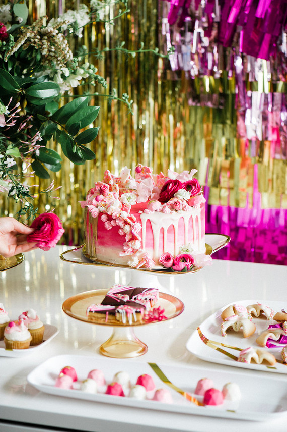 Hot pink and gold party ideas
