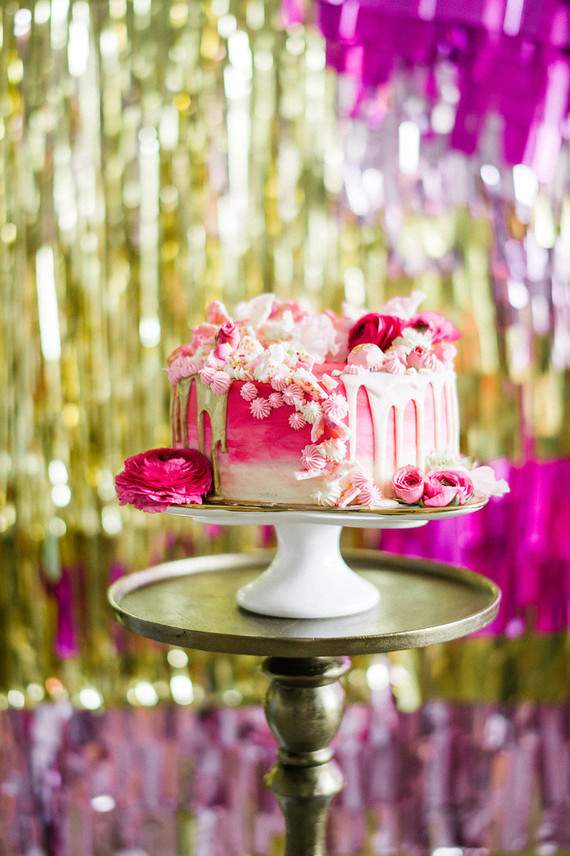 Pink and gold dessert table