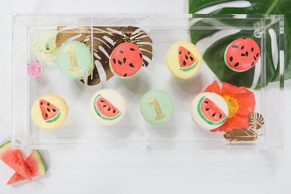 watermelon macarons