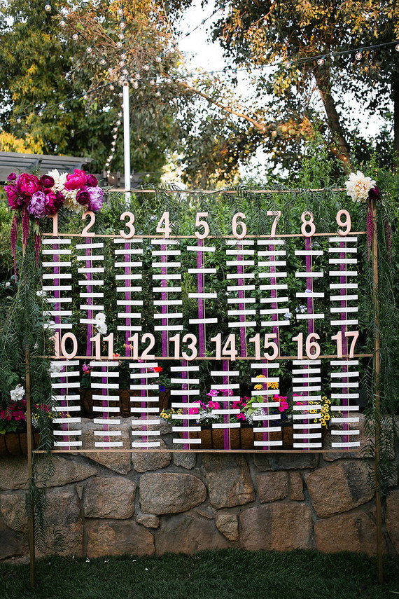Whimsical escort card display Inspiration