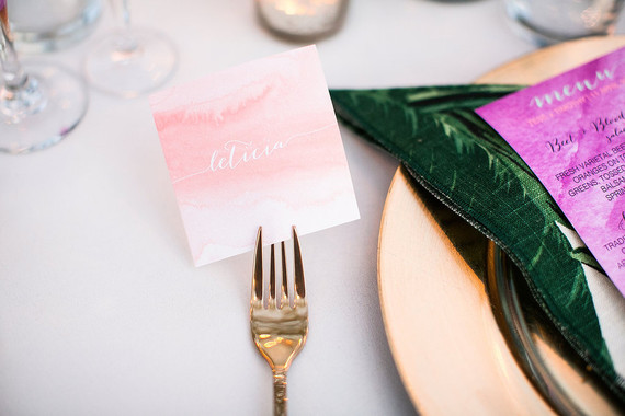Watercolor escort card Inspiration