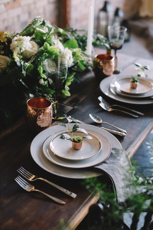 Green and copper wedding inspiration