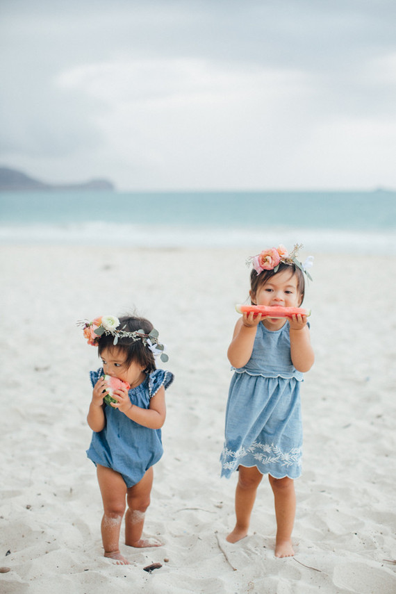 Little girls with flower crowns
