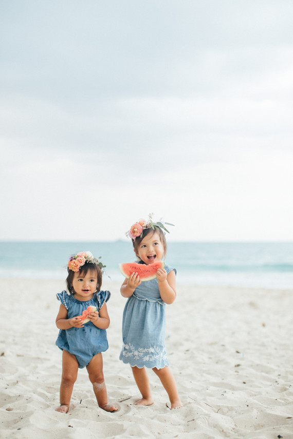 Little girls with flower crowns