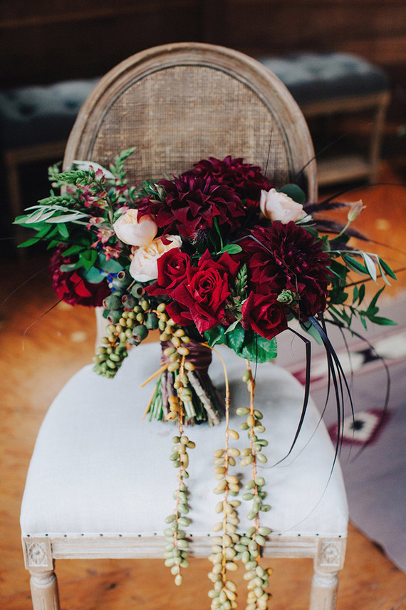 Red bridal bouquet