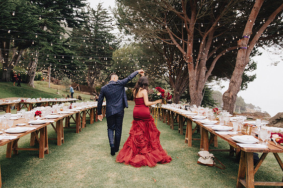 Red Vera Wang wedding dress