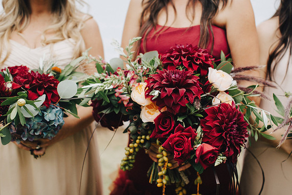Rich red bridal bouquet