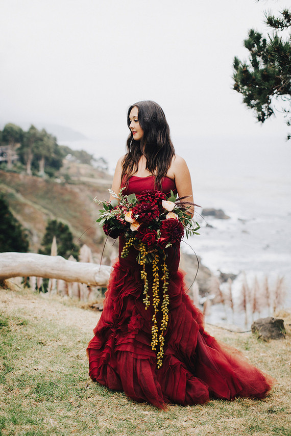 Red Vera Wang wedding dress