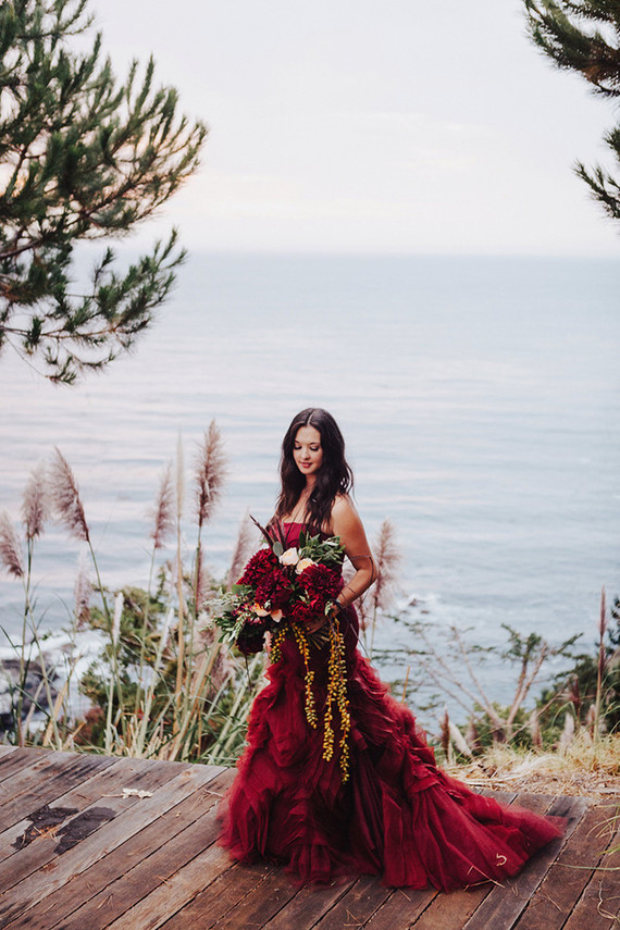 Red Vera Wang wedding dress