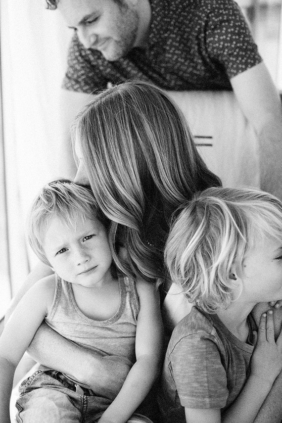 Family photos at home in Los Angeles