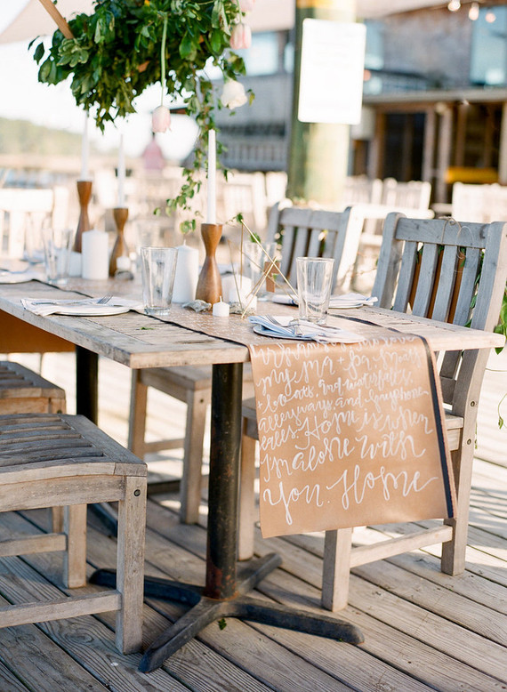 Craft paper table runner Inspiration