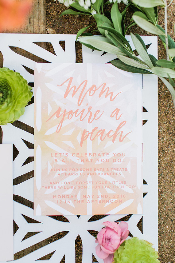 Peach mother's day brunch invite