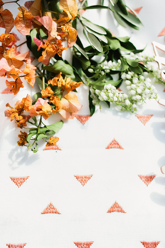 Peach Mother's Day brunch florals