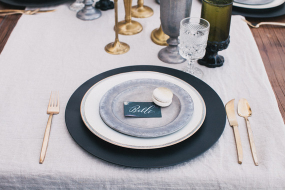 Dark floral escort cards