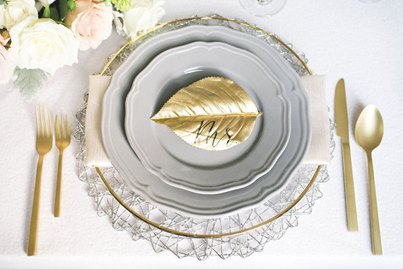 Gold leaf place card Inspiration
