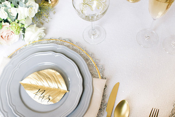 Gold leaf place card Inspiration