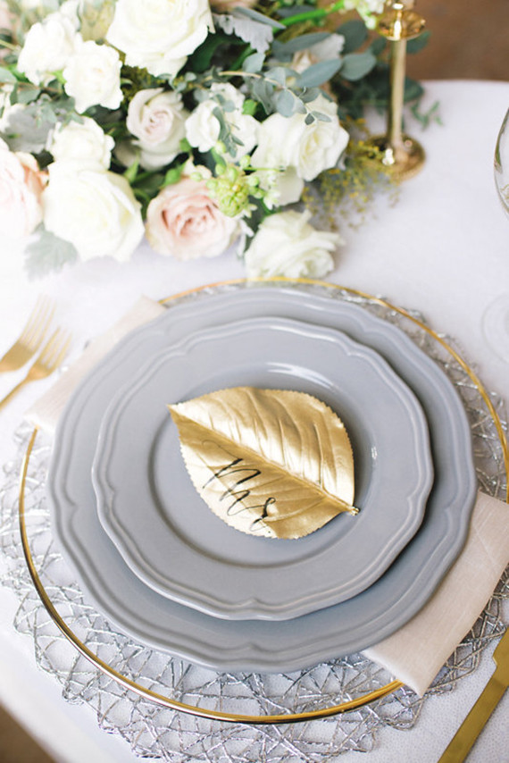 Gold leaf place card Inspiration