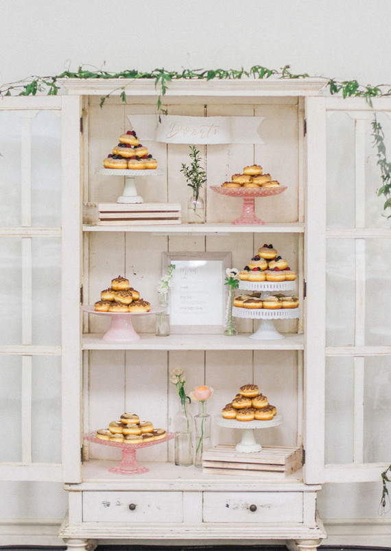 Dessert table in vintage cabinet