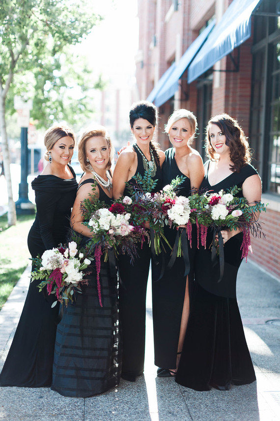 Black bridesmaid dresses Inspiration