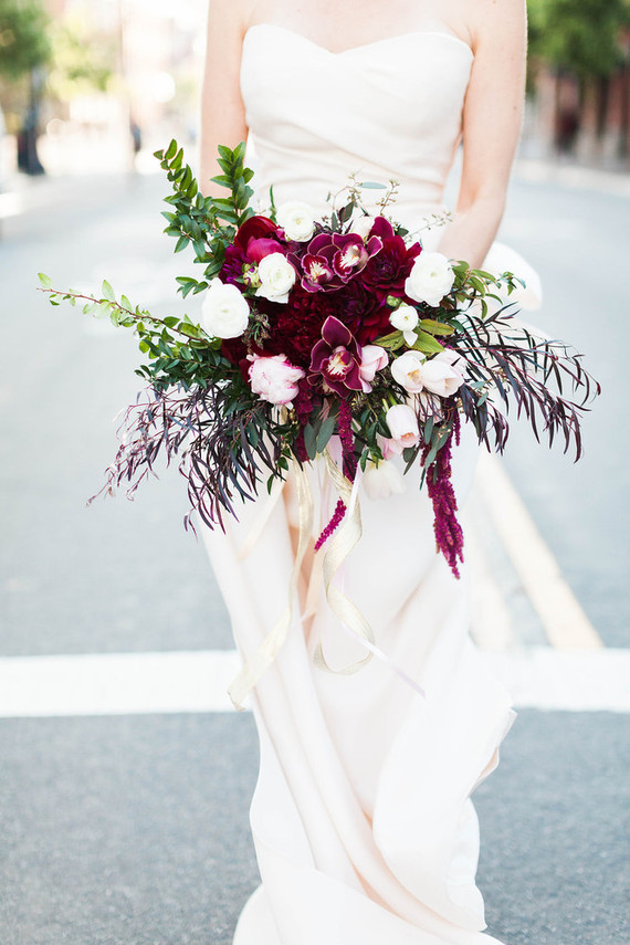 Burgundy bridal bouquet