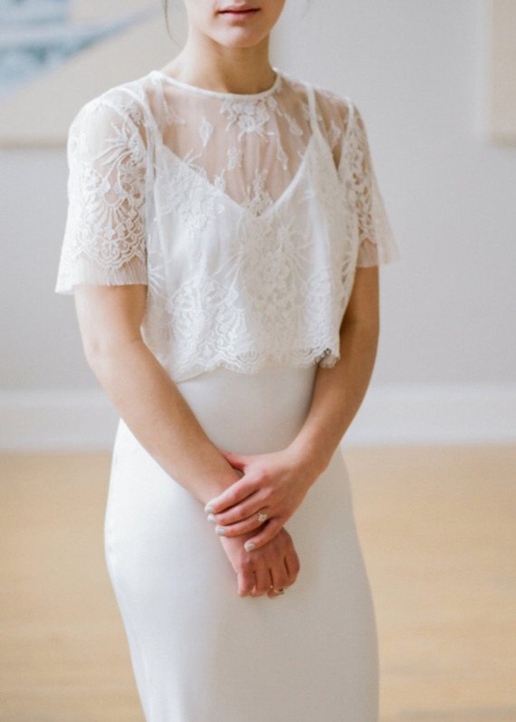 Copped wedding dress