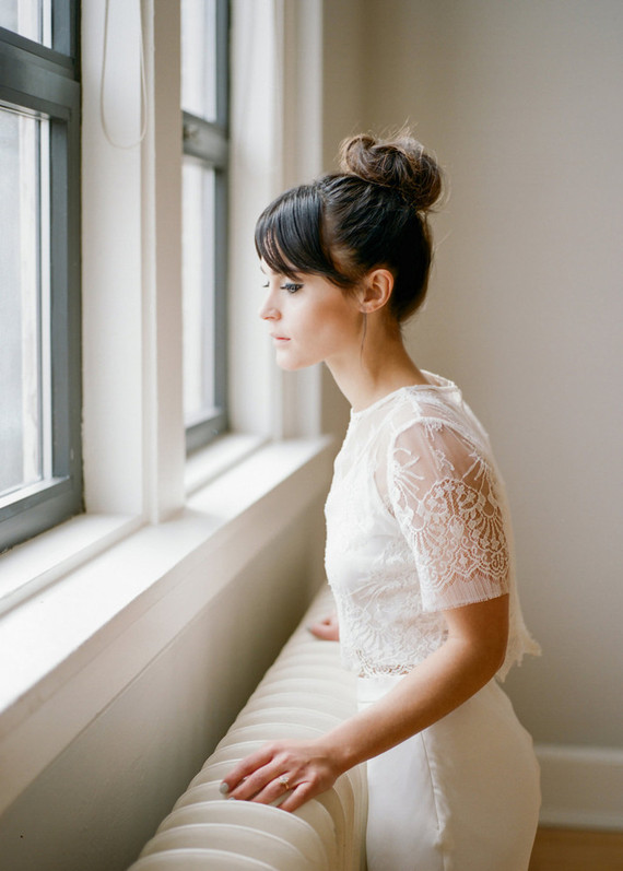 Top knot bridal hairstyle