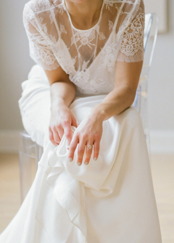 Copped wedding dress